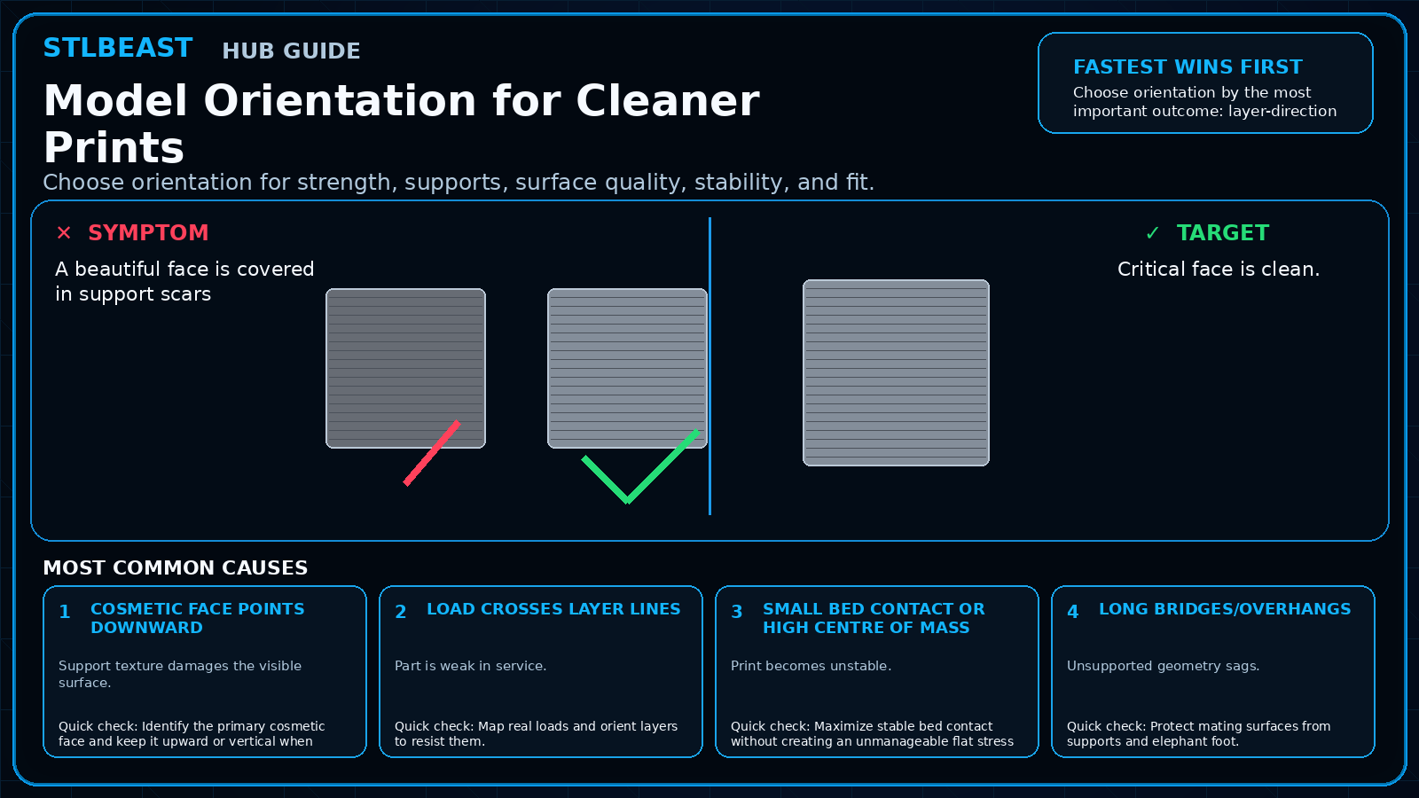 Model Orientation for Cleaner Prints visual guide
