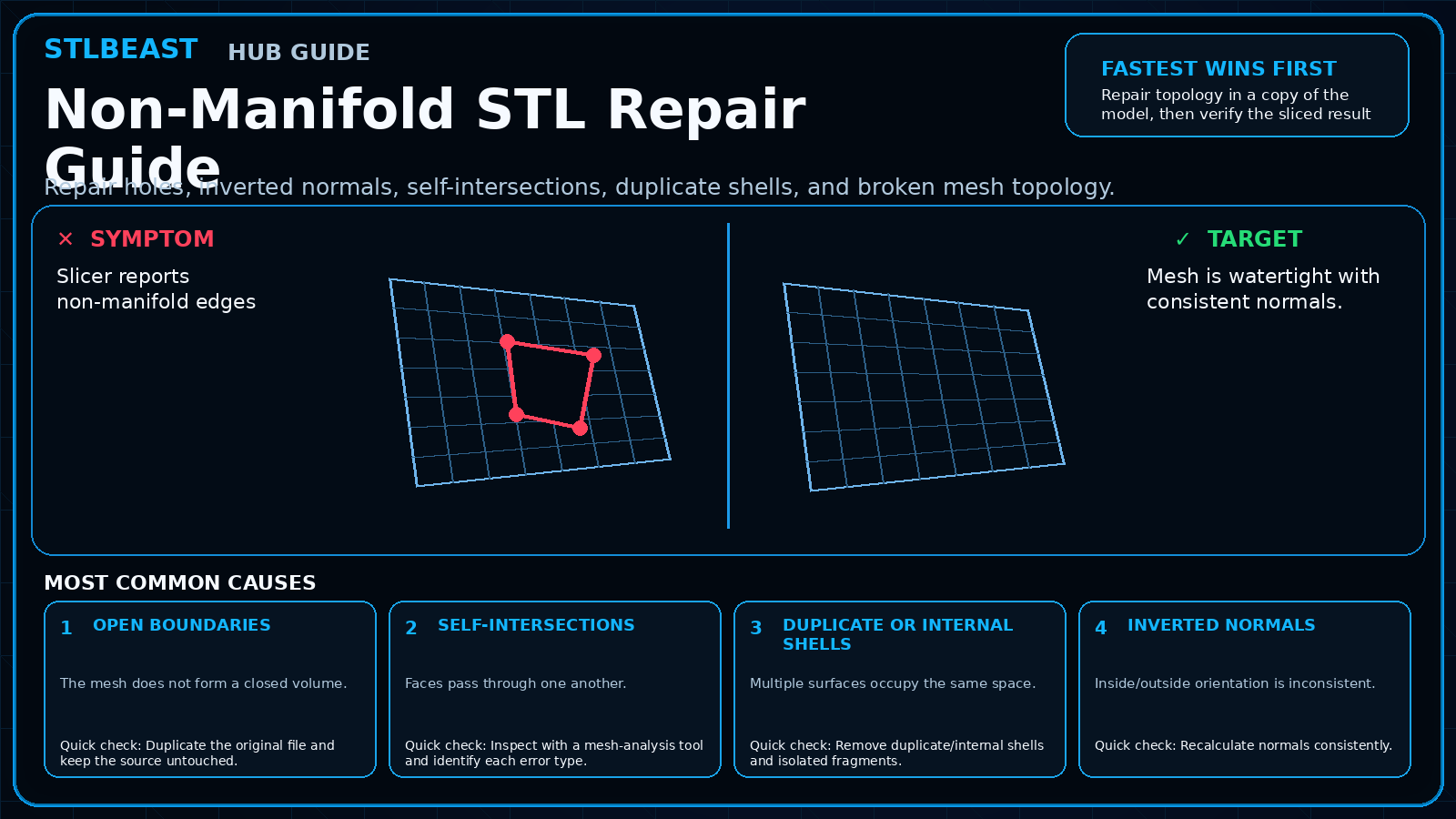 Non-Manifold STL Repair Guide visual guide