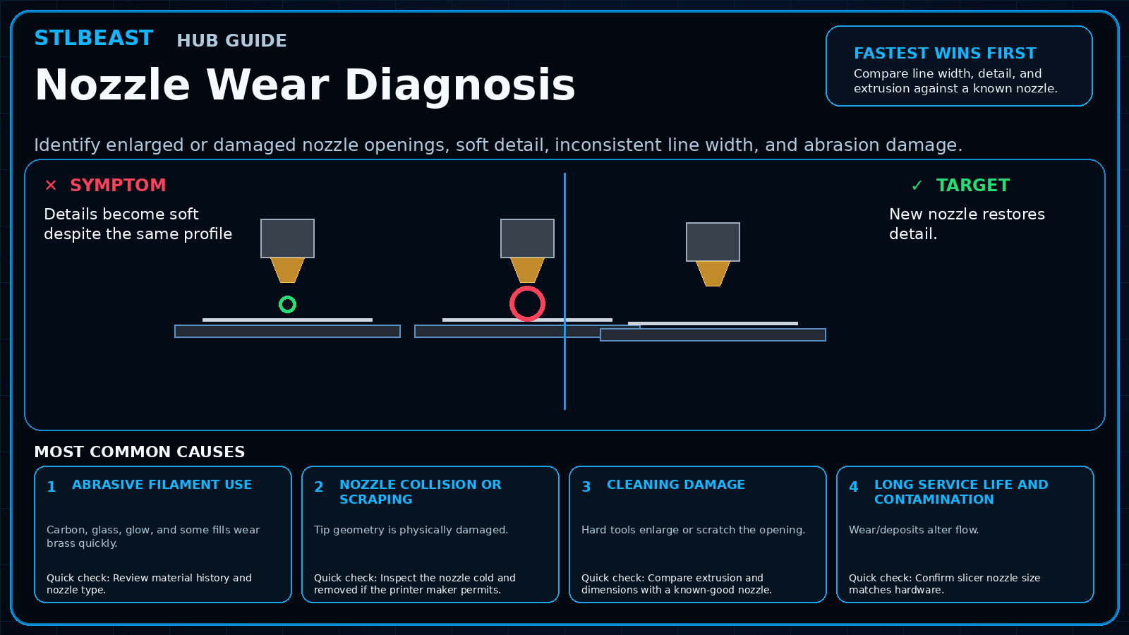 Nozzle Wear Diagnosis visual guide