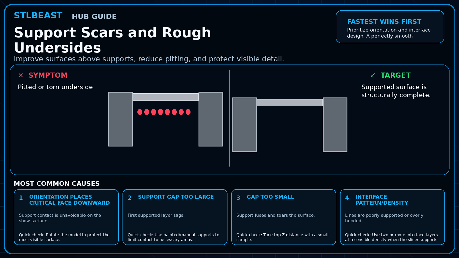 Support Scars and Rough Undersides visual guide