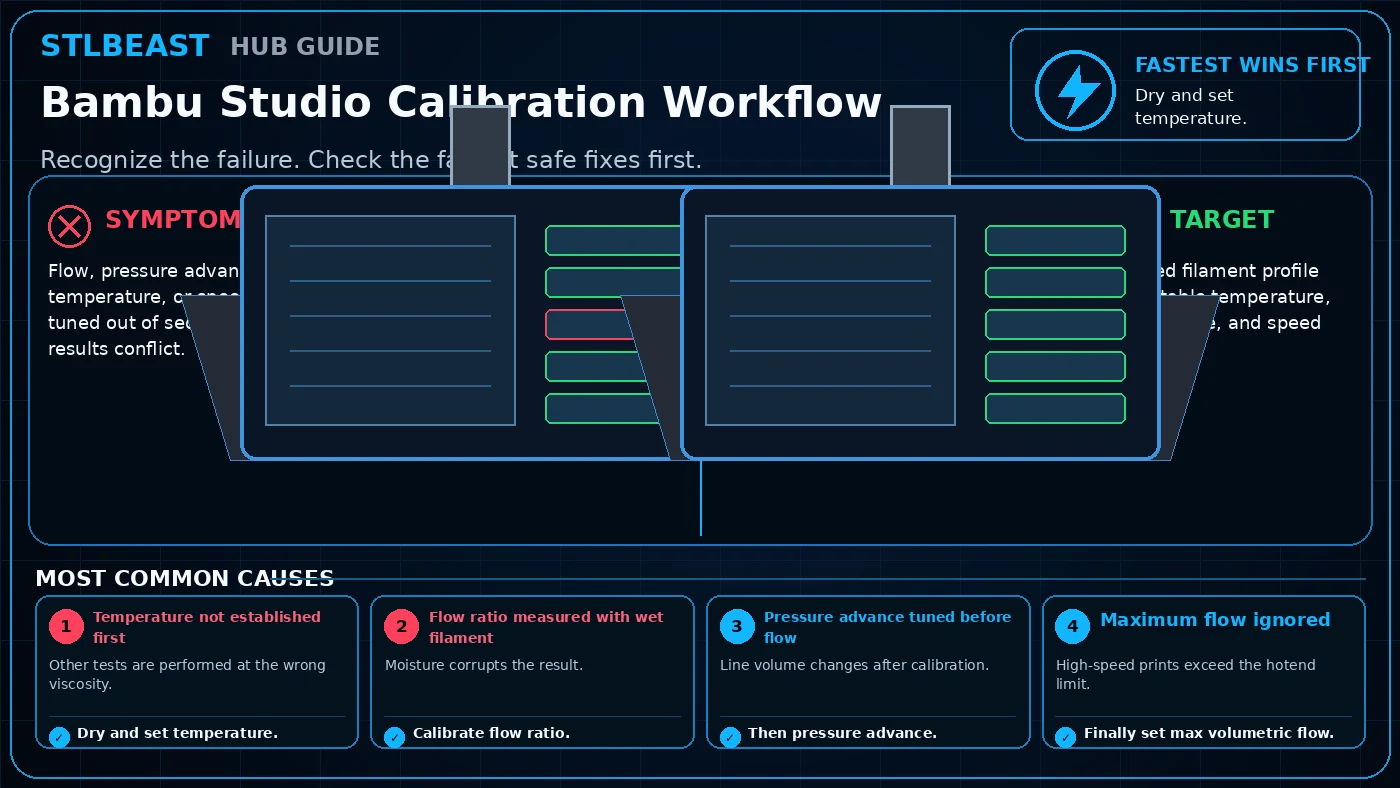 Bambu Studio Calibration Workflow visual guide