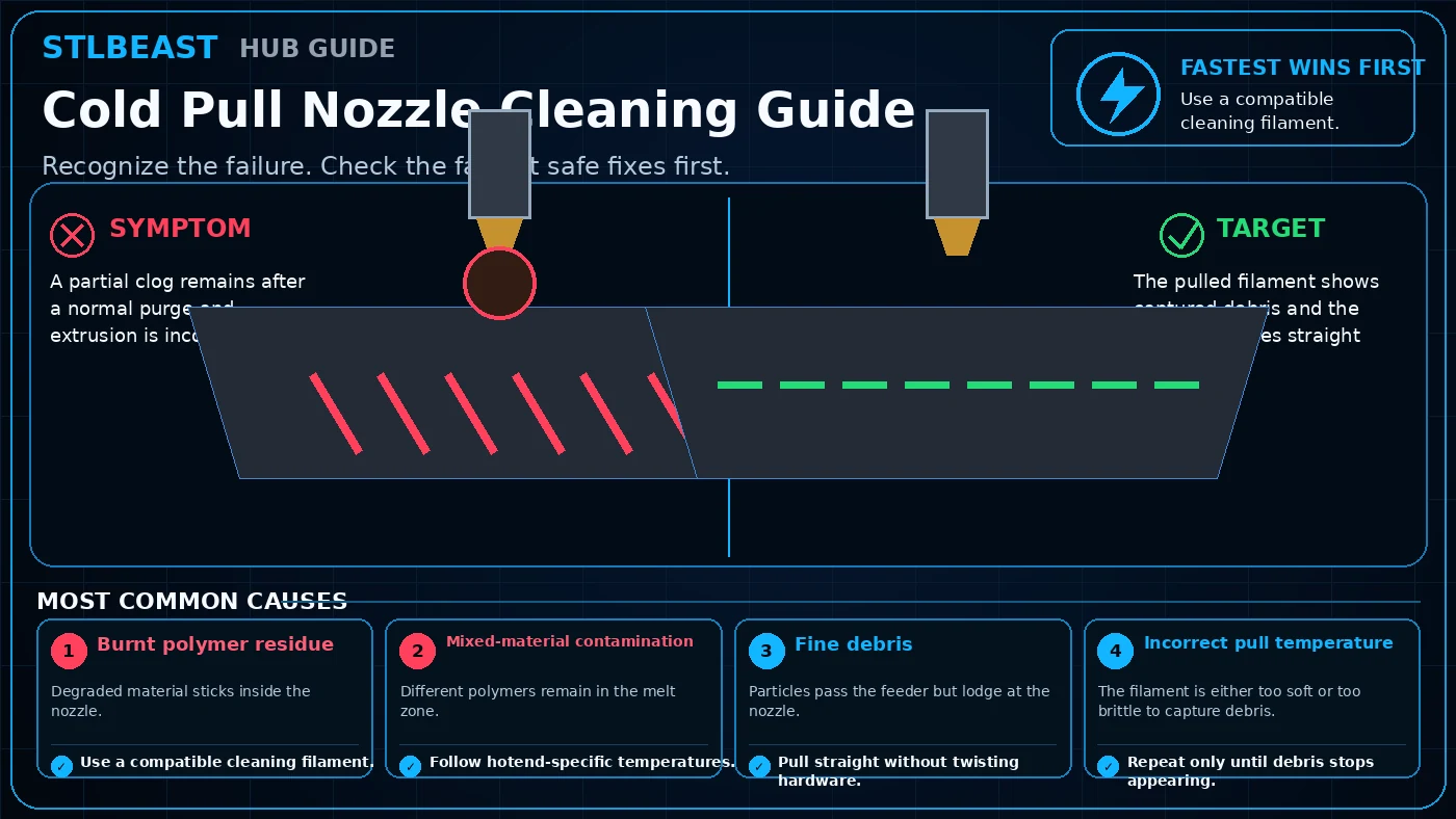 Visual comparison for cold pull nozzle cleaning guide