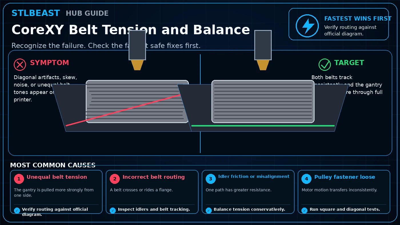 CoreXY Belt Tension and Balance visual guide