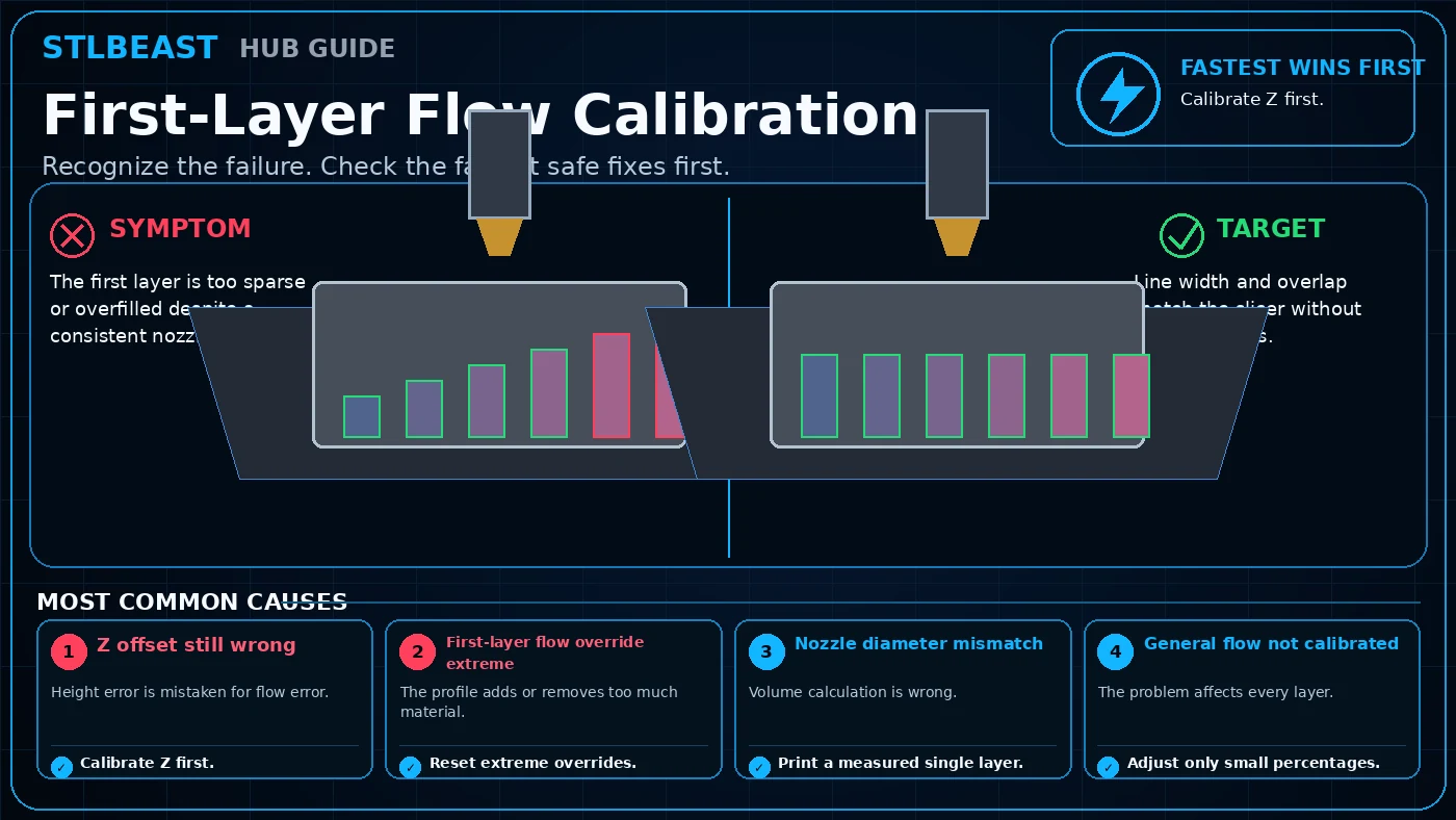 First-Layer Flow Calibration visual guide