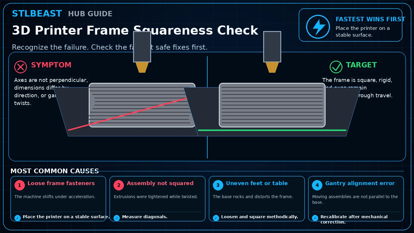 3D Printer Frame Squareness Check visual guide