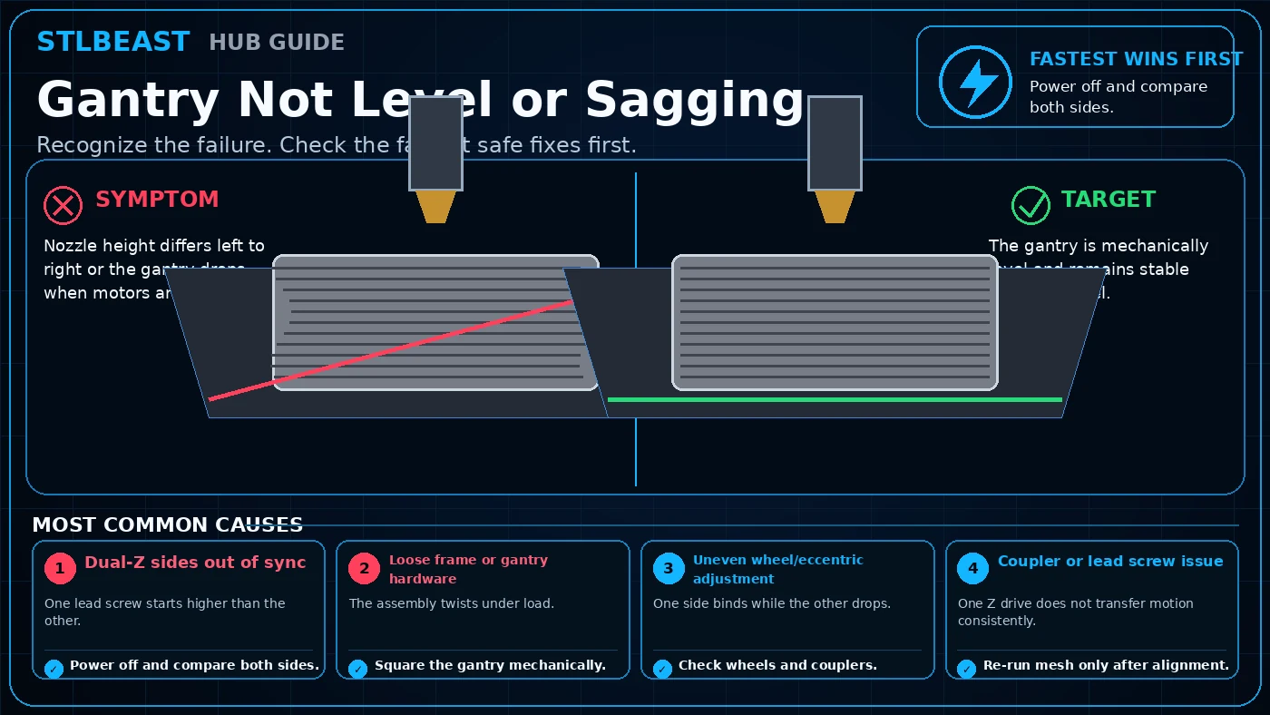 Gantry Not Level or Sagging visual guide
