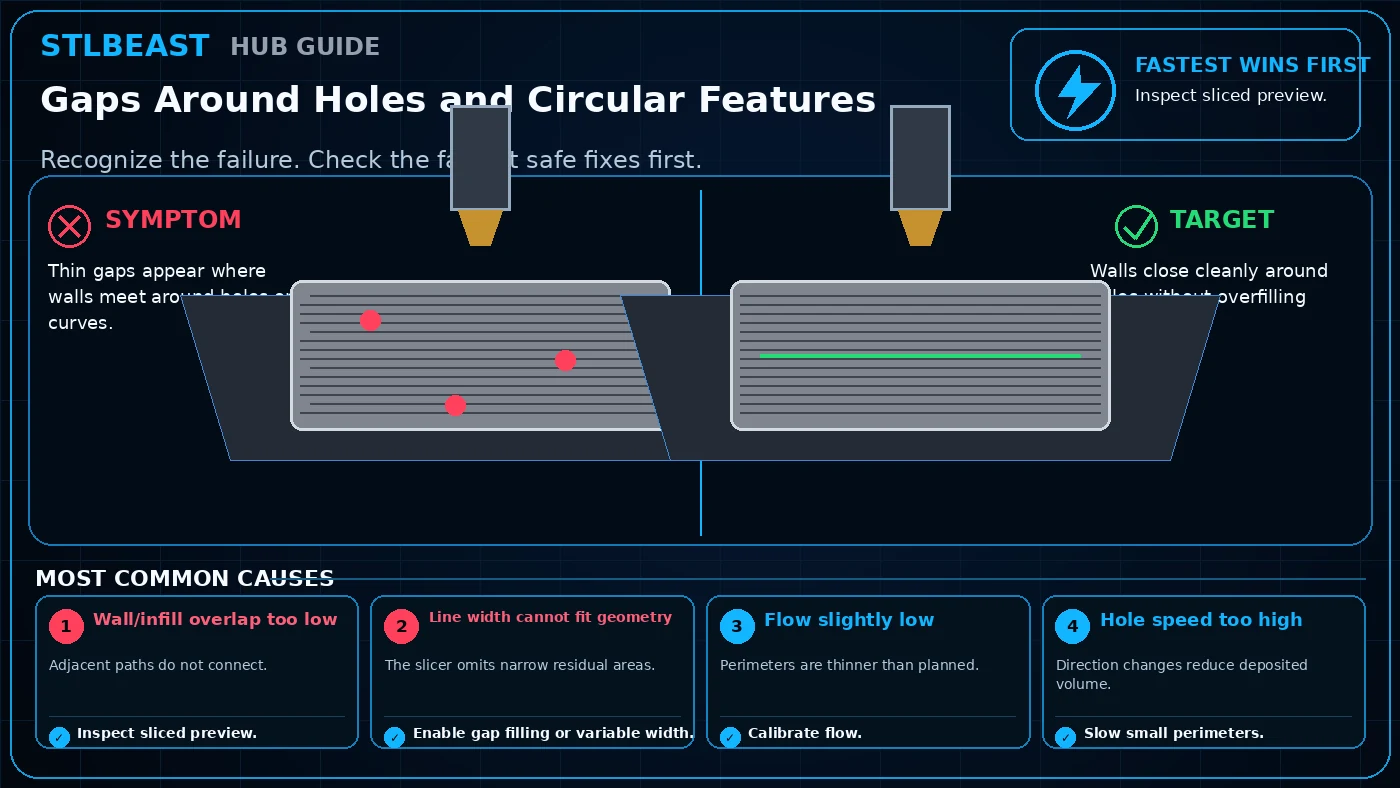 Gaps Around Holes and Circular Features visual guide