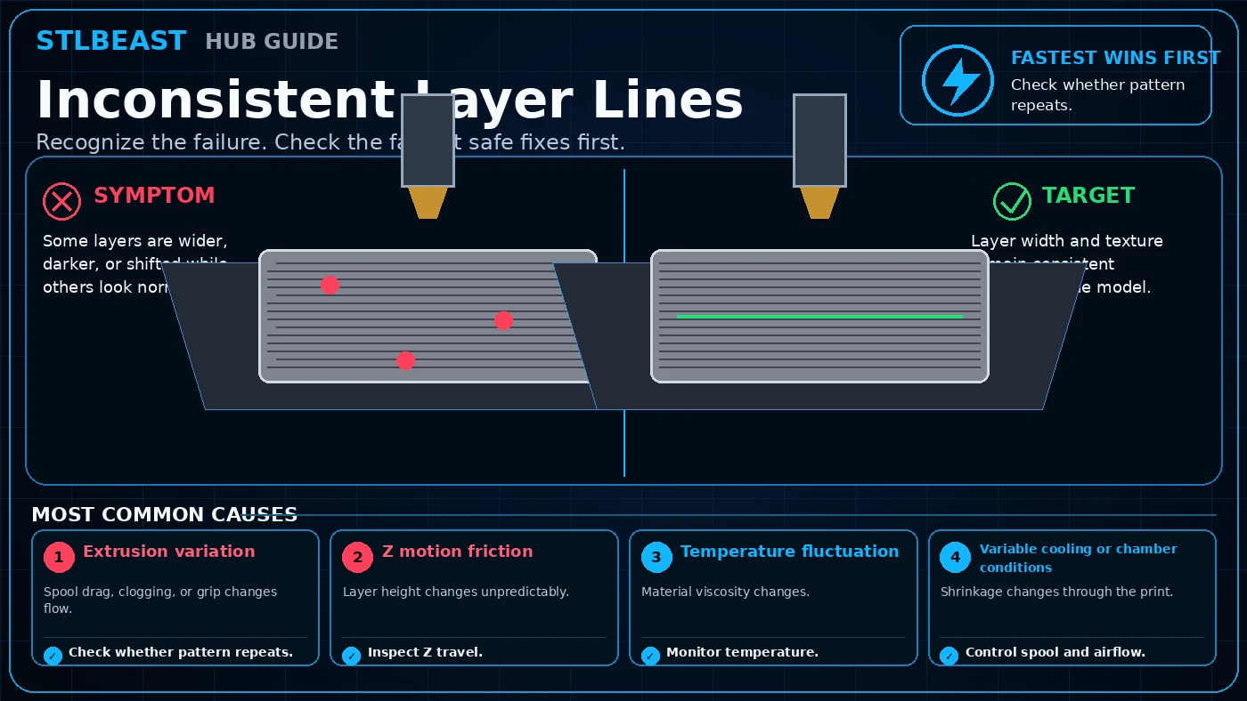Visual comparison for inconsistent layer lines