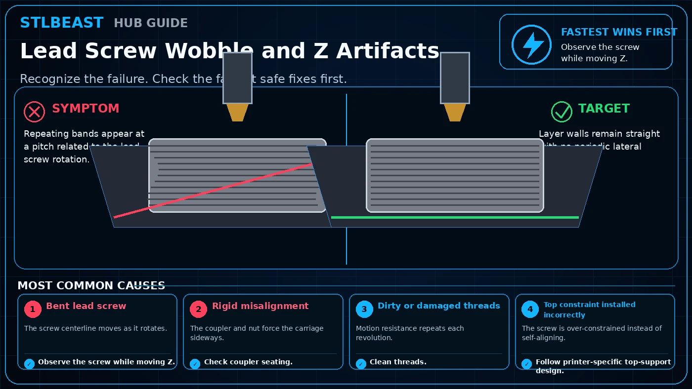 Lead Screw Wobble and Z Artifacts visual guide