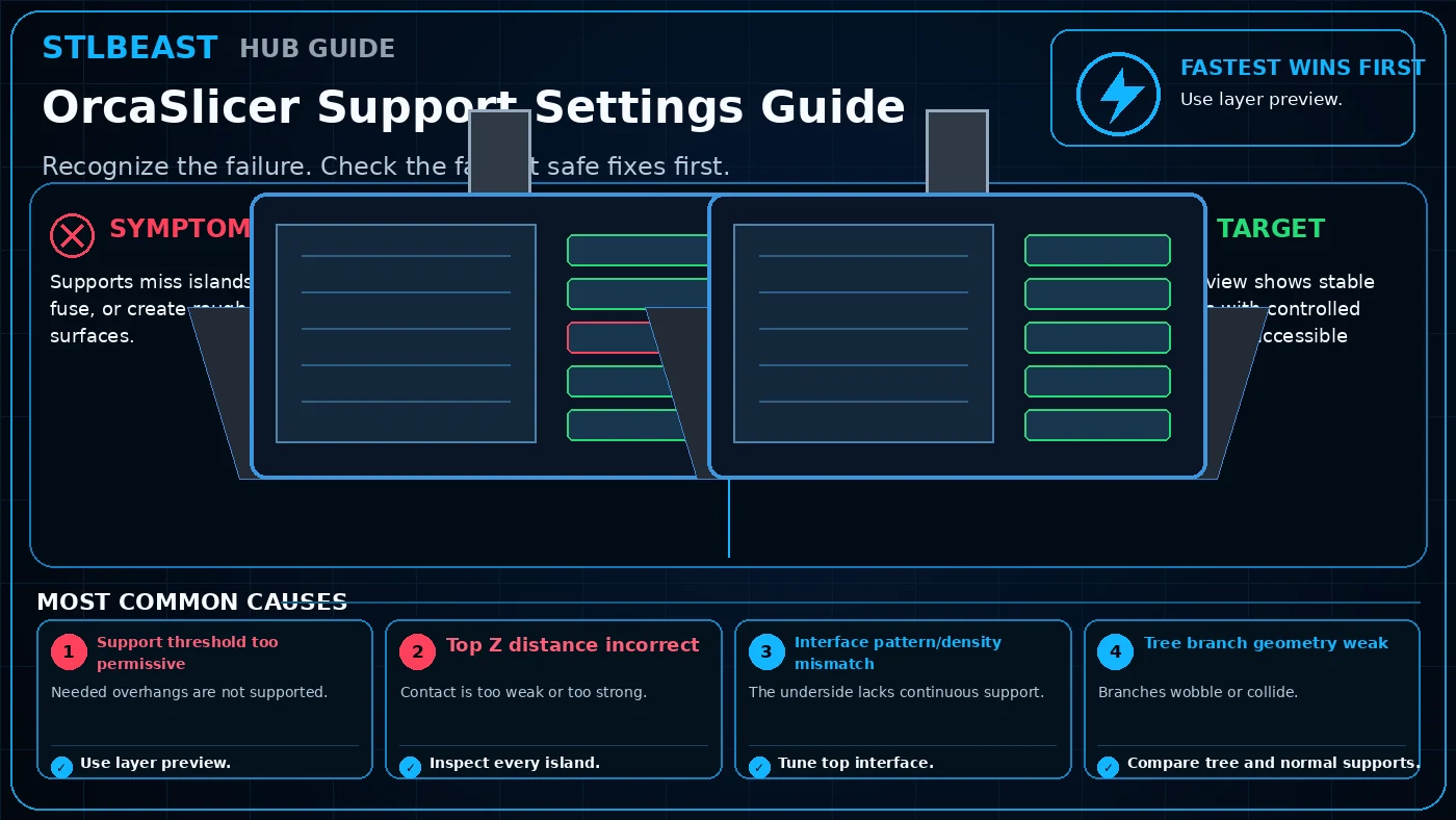OrcaSlicer Support Settings Guide visual guide
