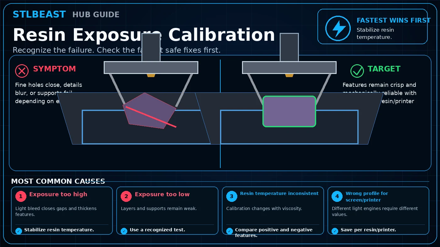 Resin Exposure Calibration visual guide