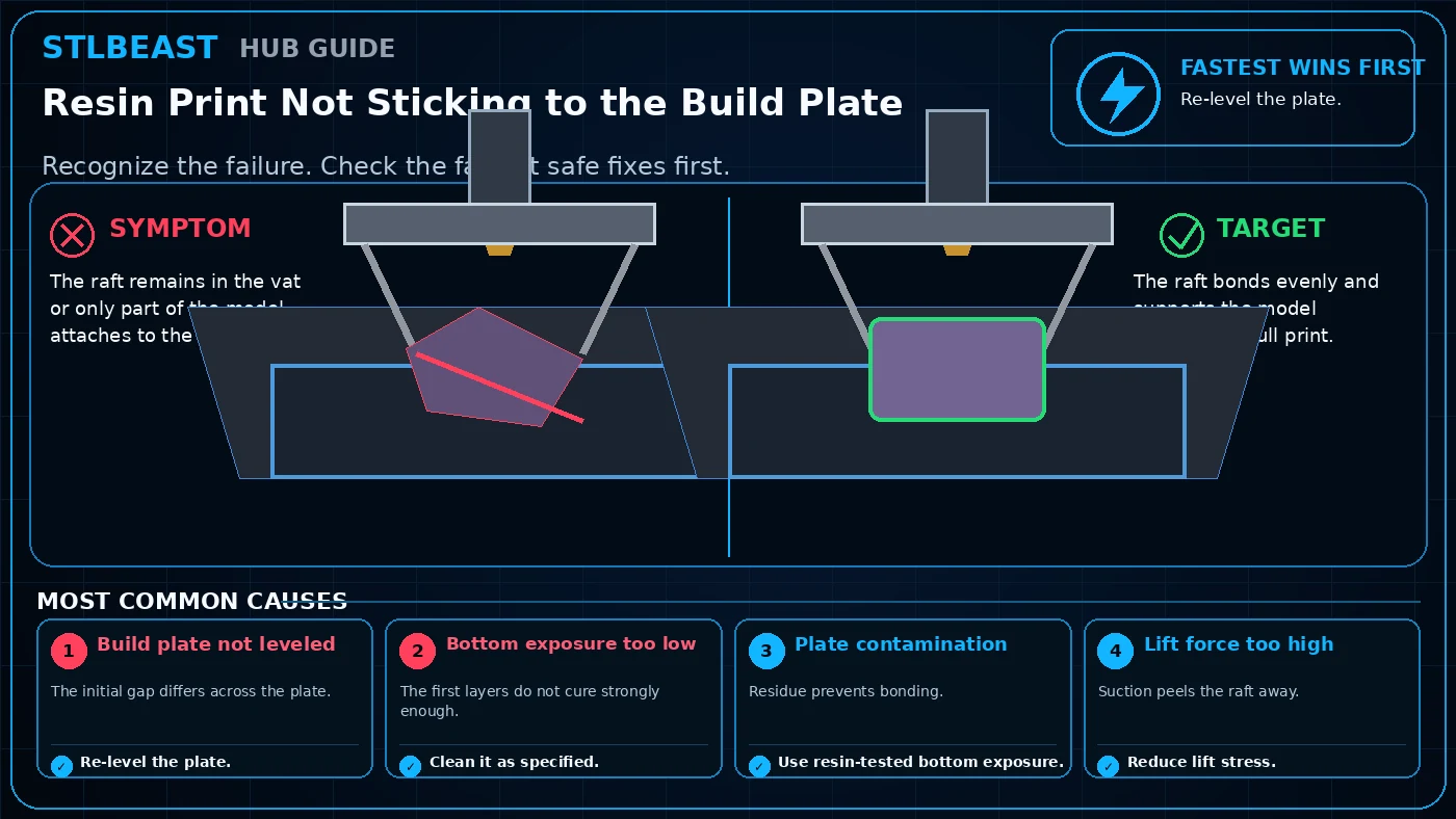 Resin Print Not Sticking to the Build Plate visual guide