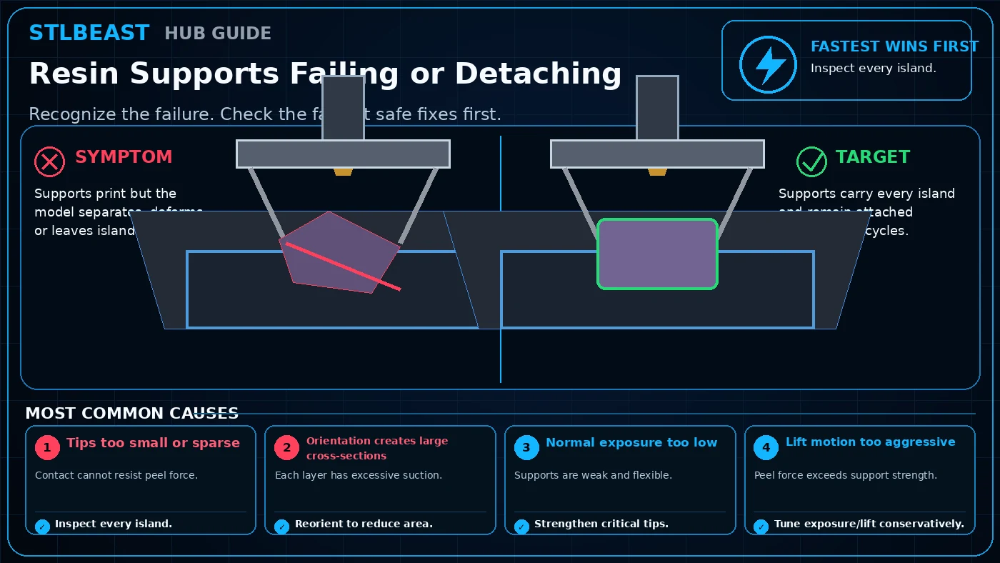Resin Supports Failing or Detaching visual guide