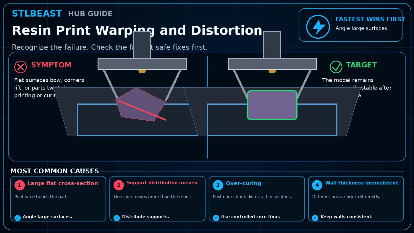 Resin Print Warping and Distortion visual guide
