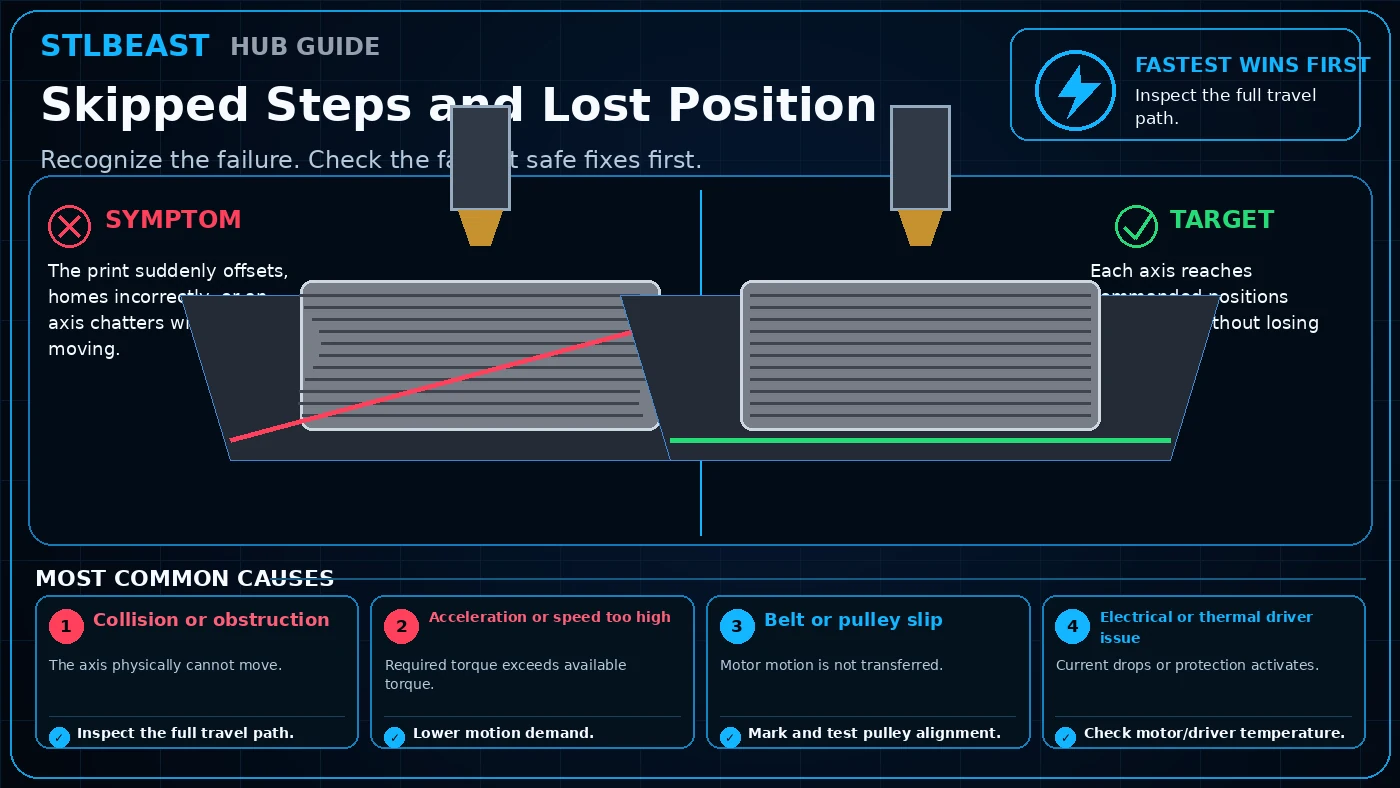 Visual comparison for skipped steps and lost position