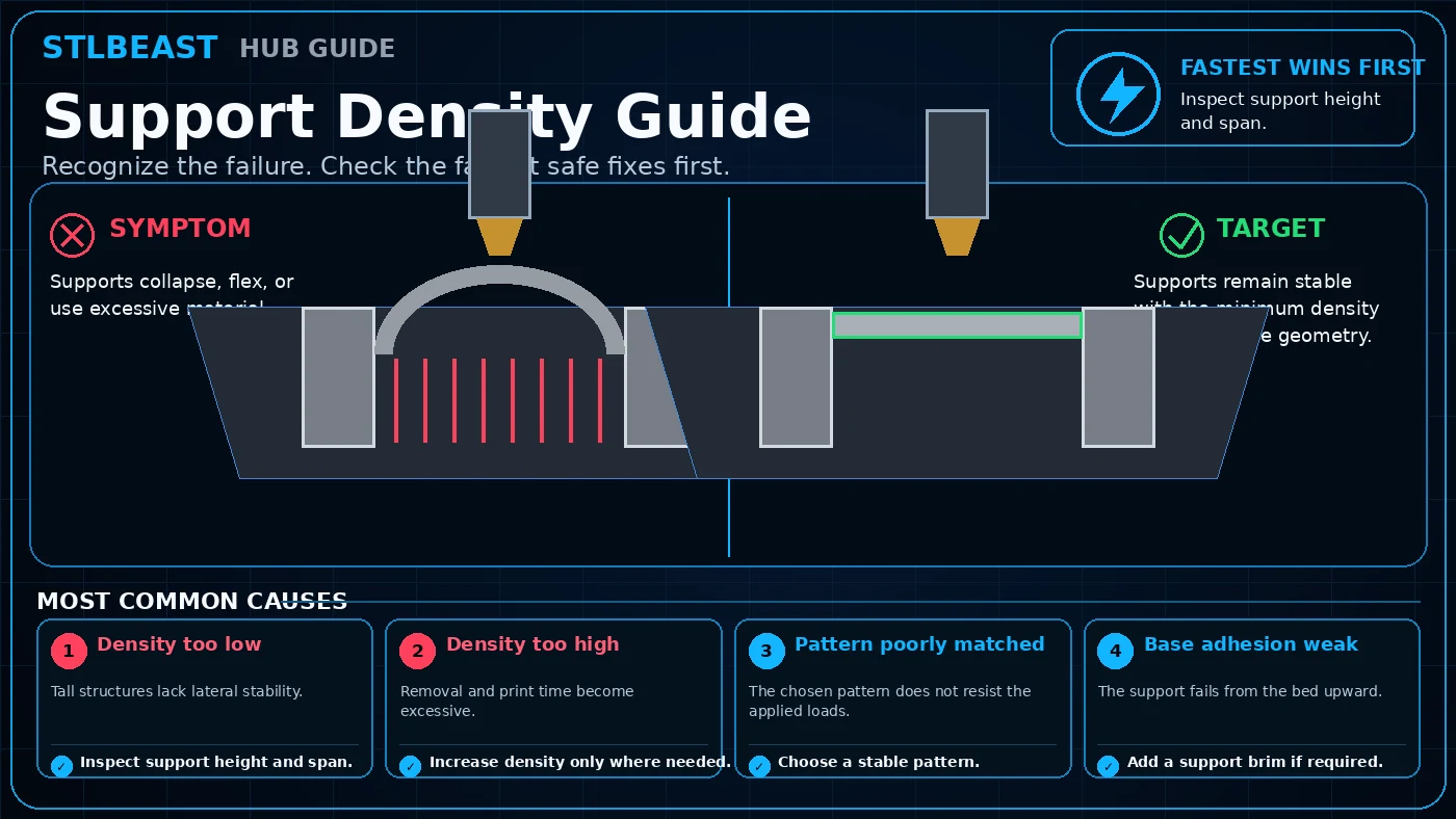 Visual comparison for support density guide