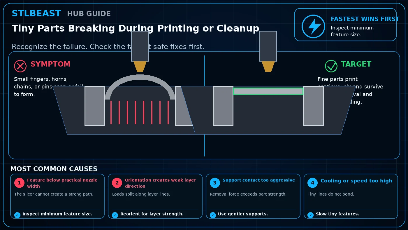 Tiny Parts Breaking During Printing or Cleanup visual guide