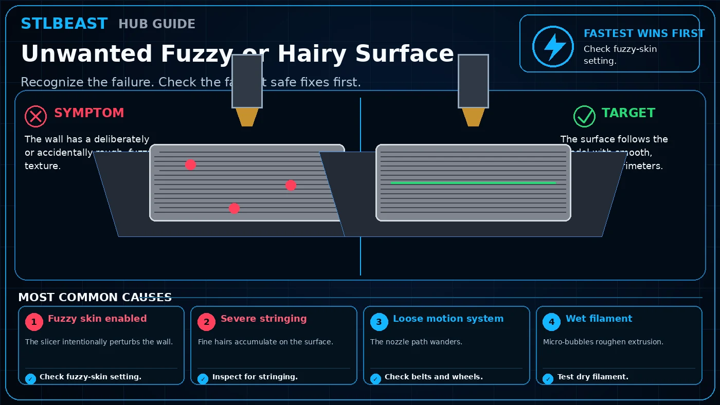 Unwanted Fuzzy or Hairy Surface visual guide