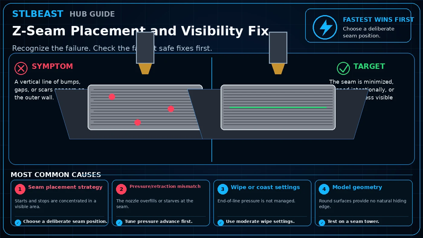 Z-Seam Placement and Visibility Fix visual guide
