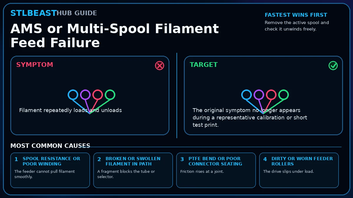 AMS or Multi-Spool Filament Feed Failure visual guide