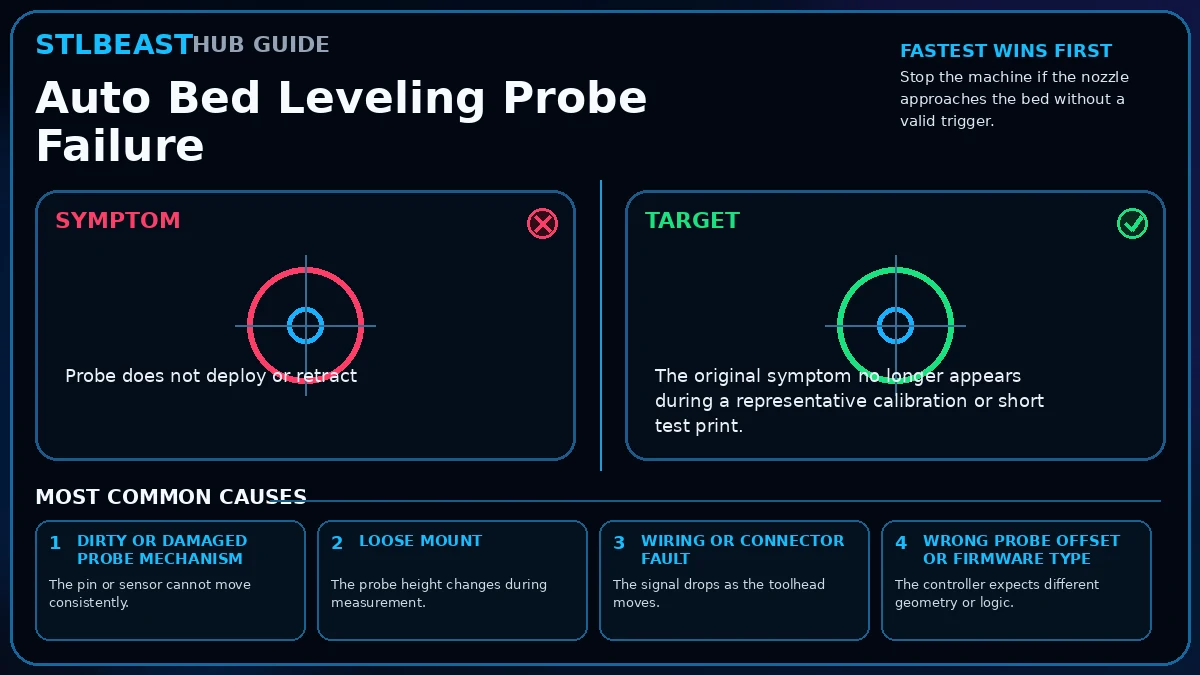 Auto Bed Leveling Probe Failure visual guide