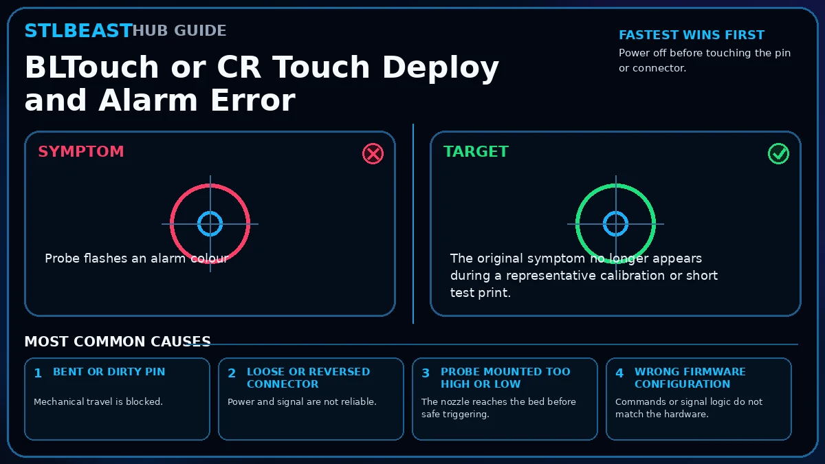 Visual diagnosis for bltouch or cr touch deploy and alarm error