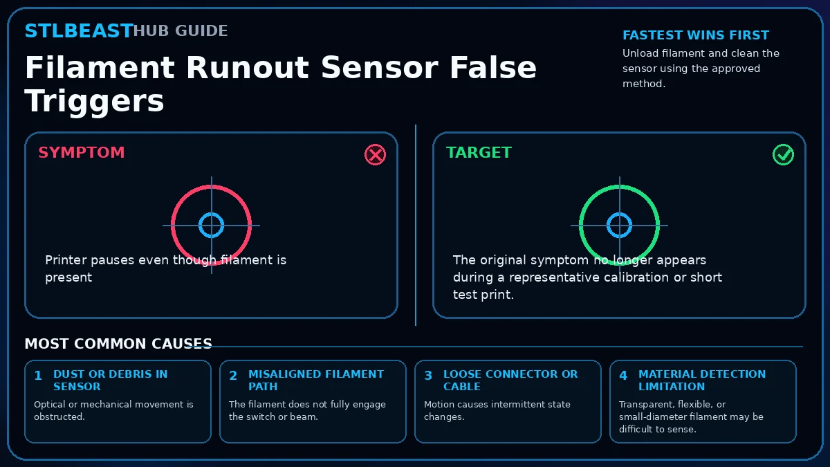 Visual diagnosis for filament runout sensor false triggers