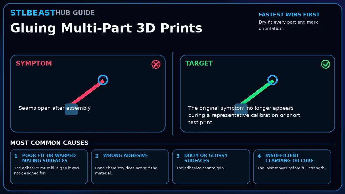 Gluing Multi-Part 3D Prints visual guide