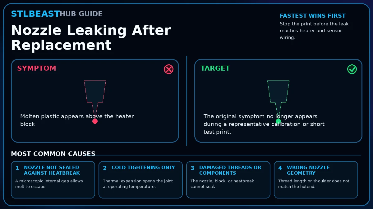Visual diagnosis for nozzle leaking after replacement