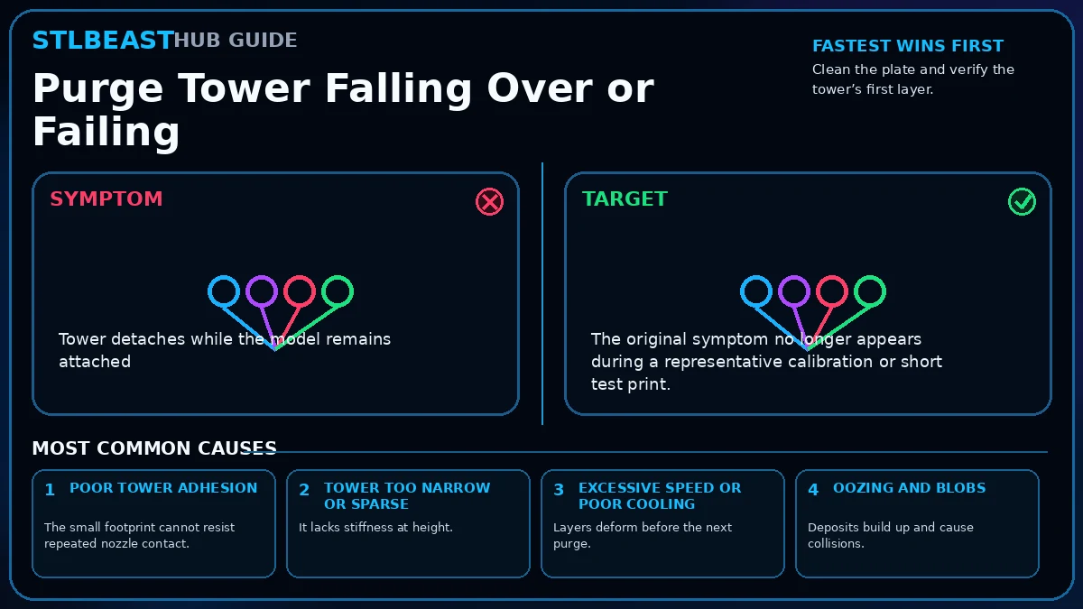 Purge Tower Falling Over or Failing visual guide