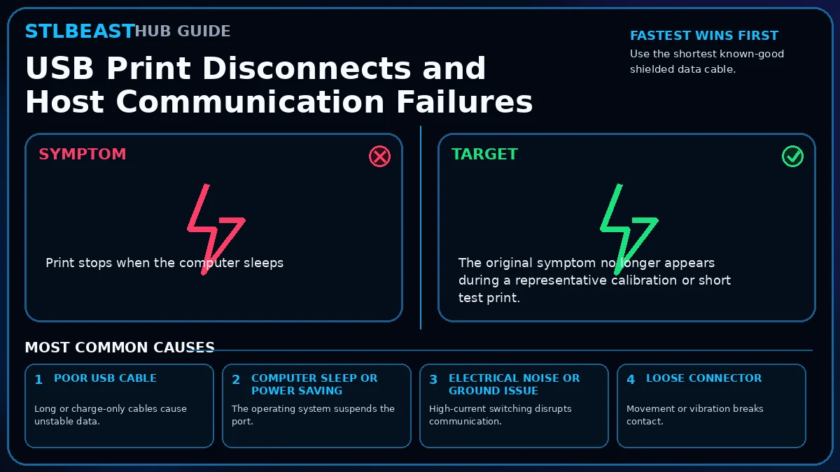 USB Print Disconnects and Host Communication Failures visual guide